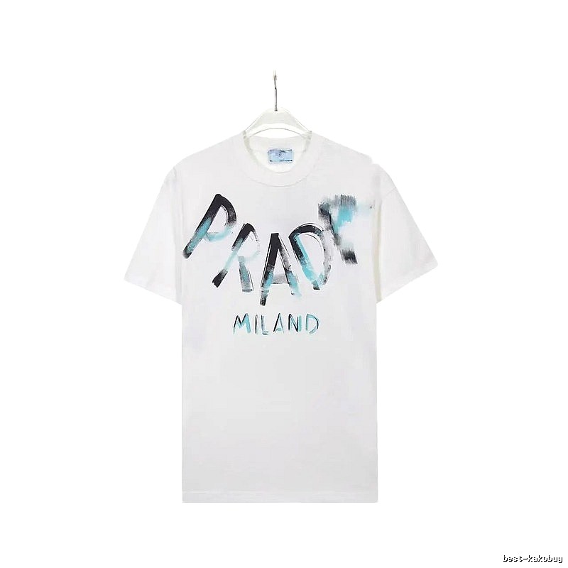 Prada Graffiti Street Style White Short-sleeve T-shirt