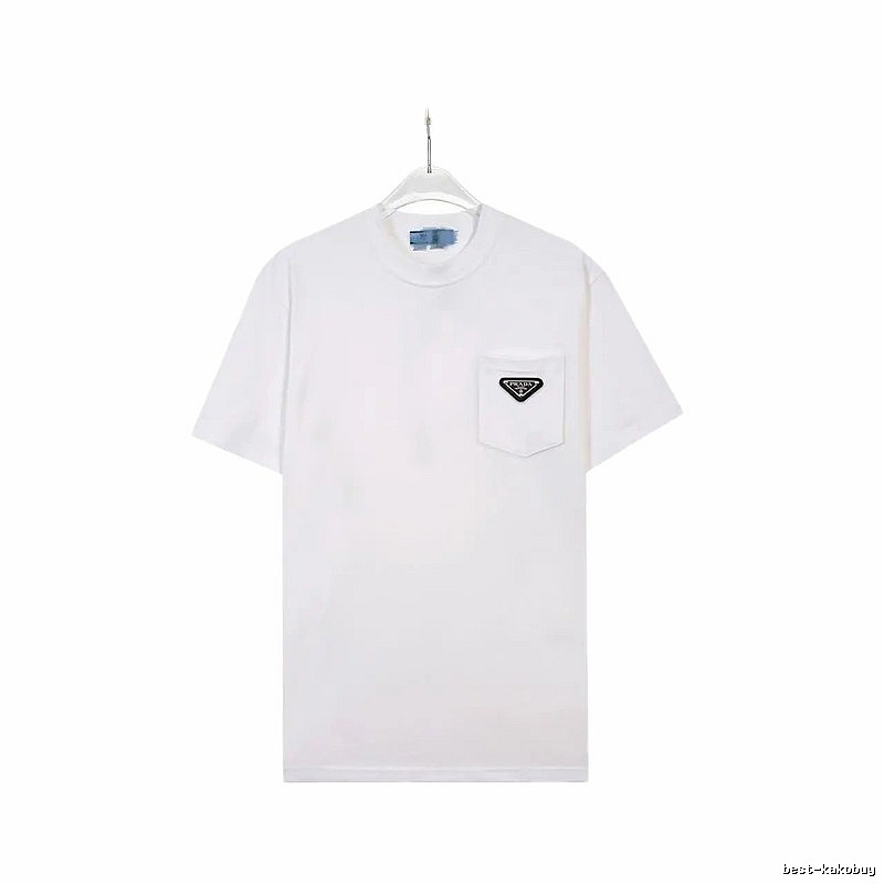Prada Triangle Logo Minimalist Style White T-Shirt
