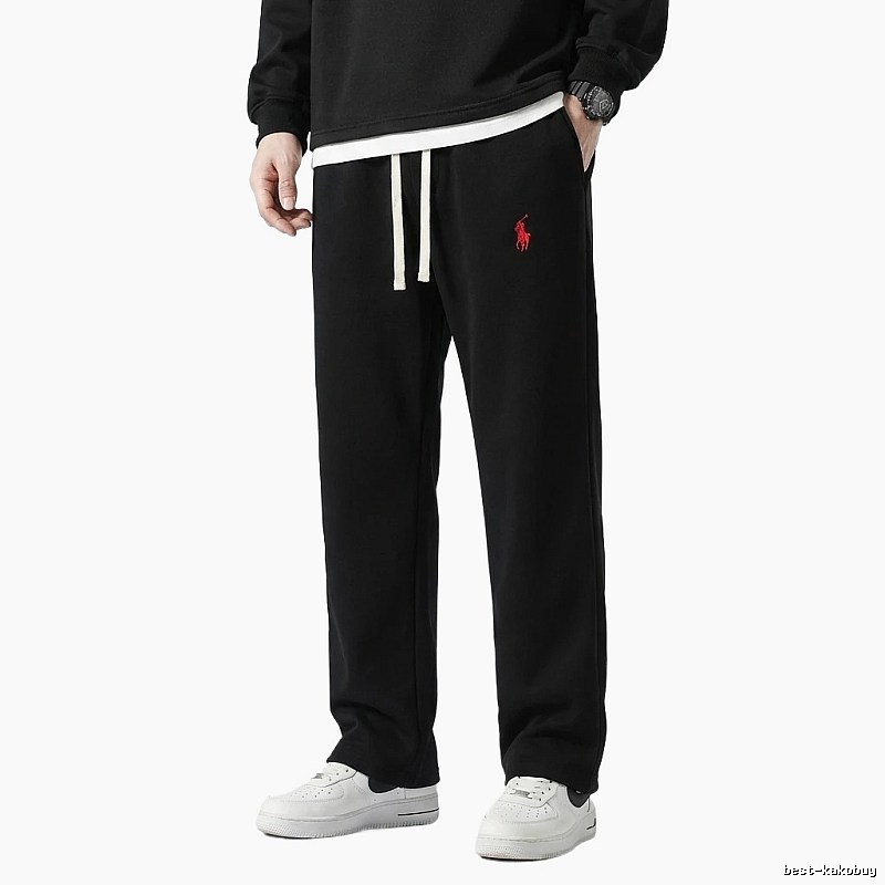 Ralph Lauren fleece-lined thickened black sweatpants