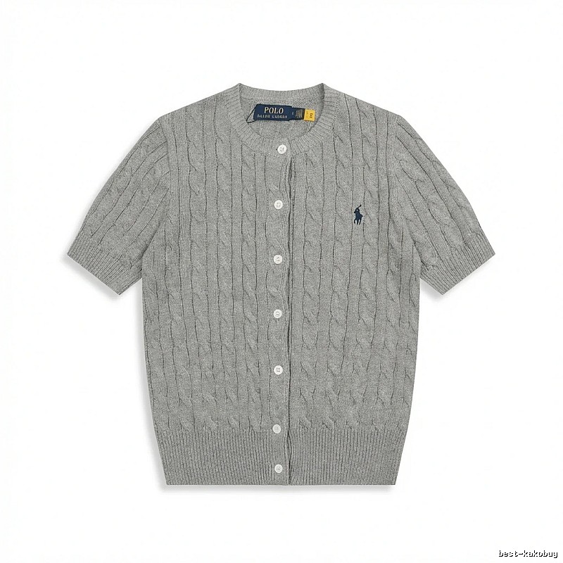 Ralph Lauren knitted retro-style grey cardigan