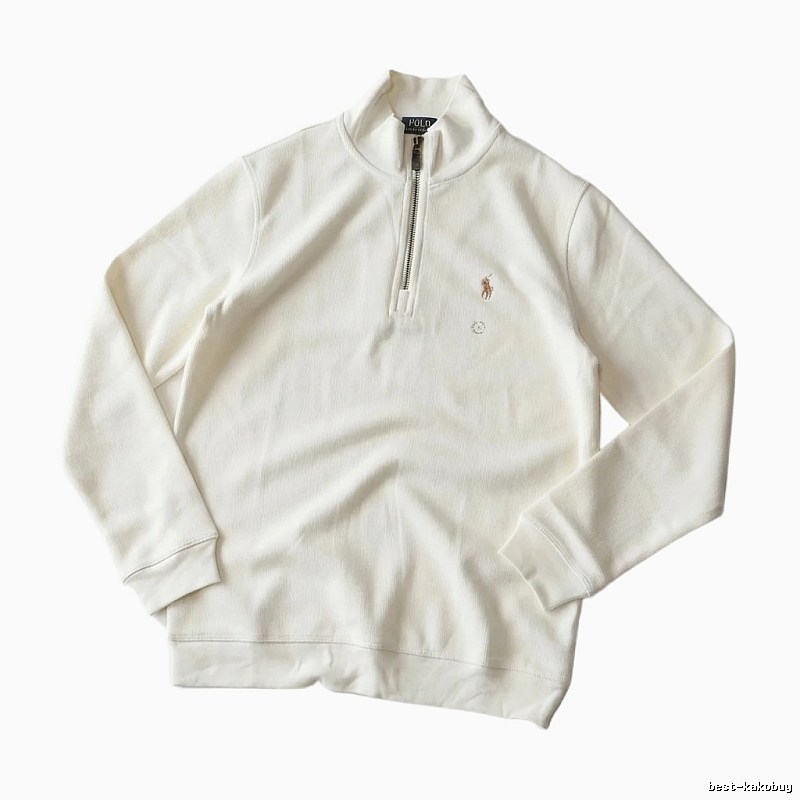 Ralph Lauren Polo series minimalist style off-white sweatshirt