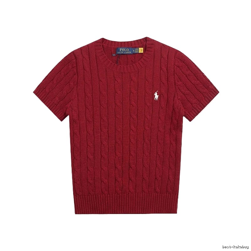 Ralph Lauren Polo Series Retro Style Burgundy Knitted Sweater