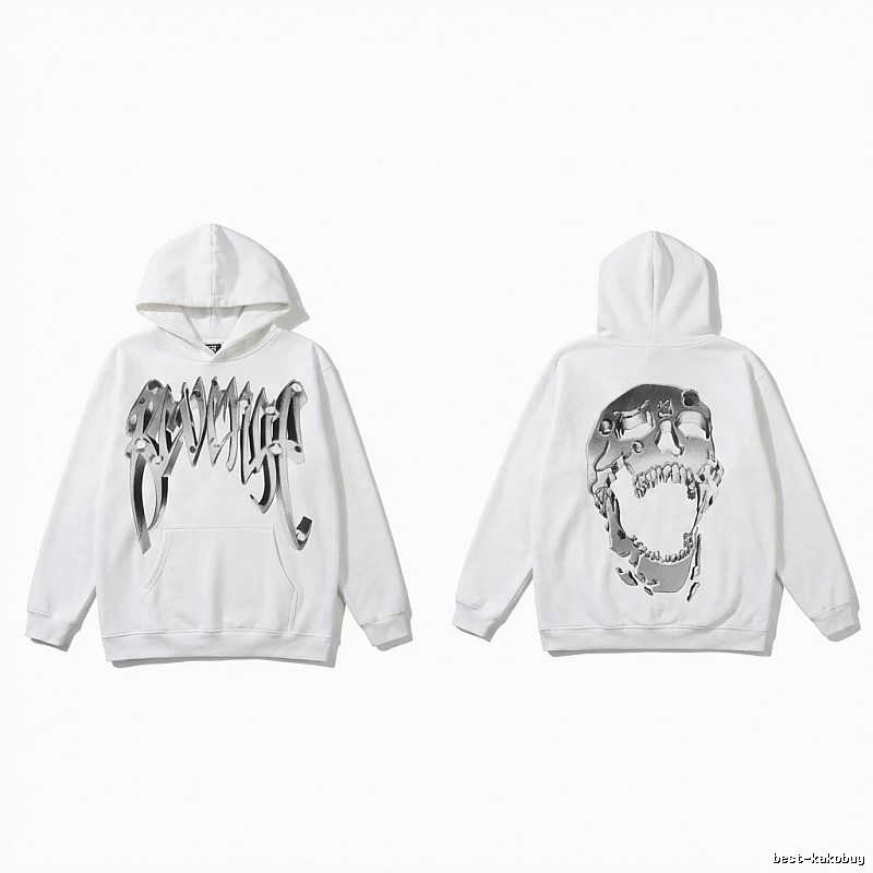 Revenge Skull Trendy Cool White Hoodie