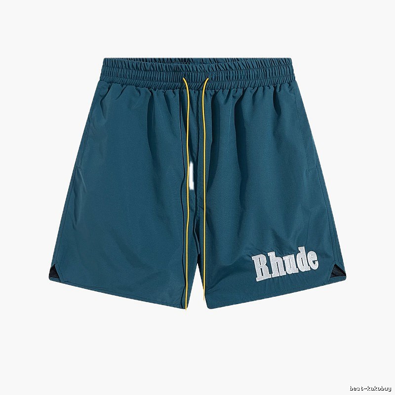 RHUDE sporty dark green shorts