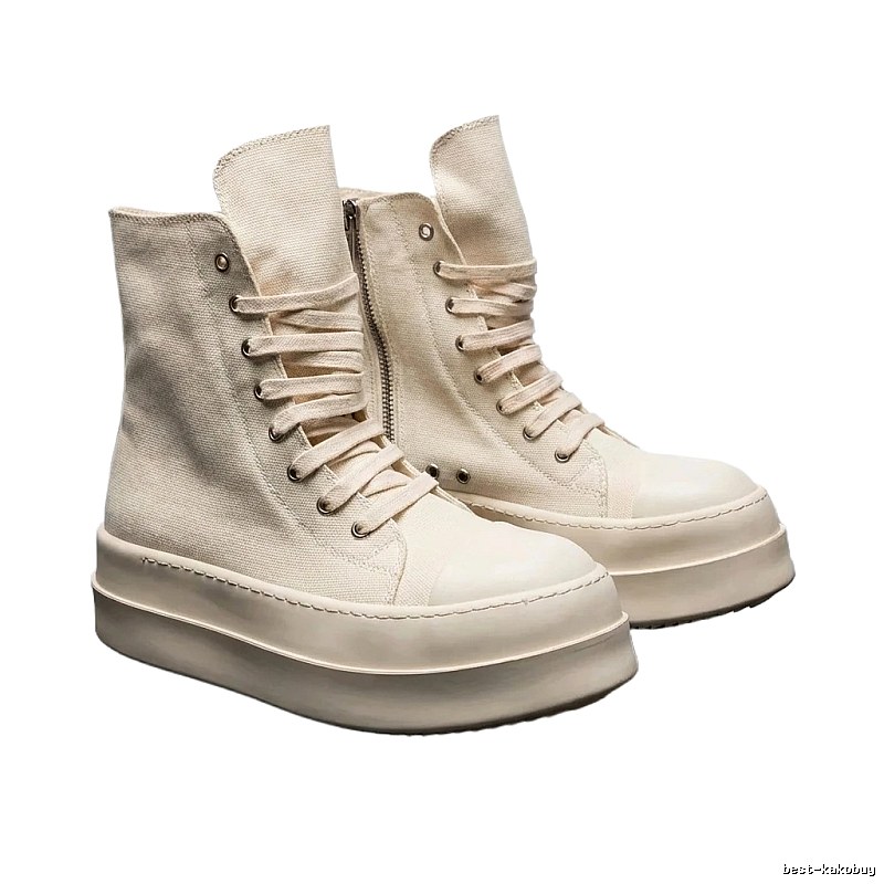 Rick Owens high-top retro-style white boots