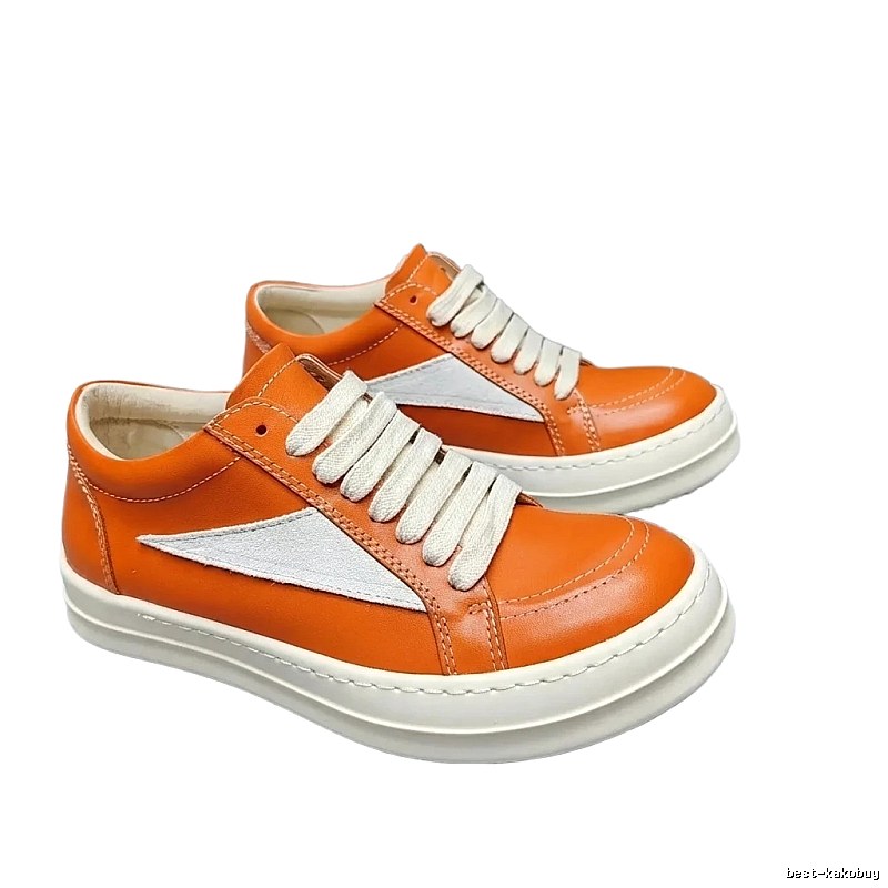 Rick Owens Orange and White Spliced Casual Shoes