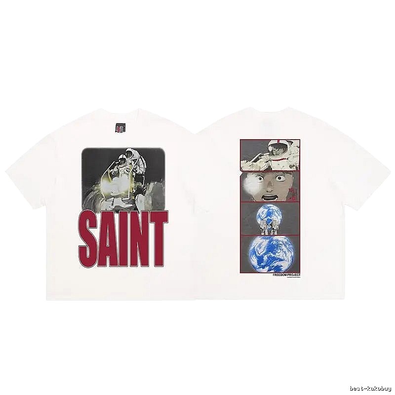 SAINT Free Project Retro Comic Style White T-Shirt
