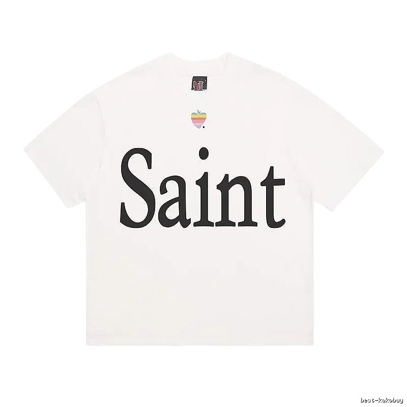 SAINT Letter Print Street Style Off-white T-shirt
