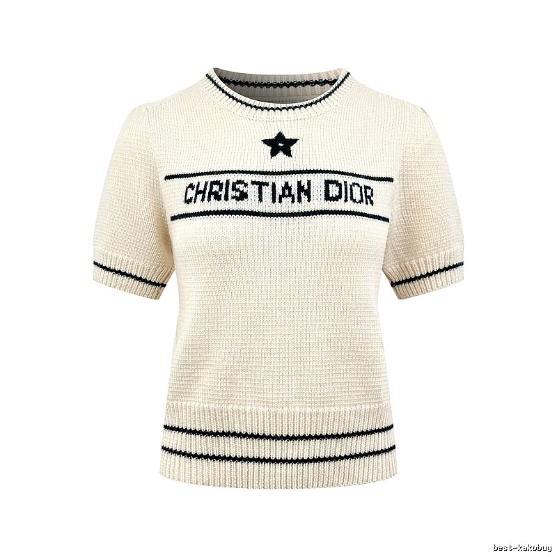 Short Sleeve Knit Sweater in Black by Dior