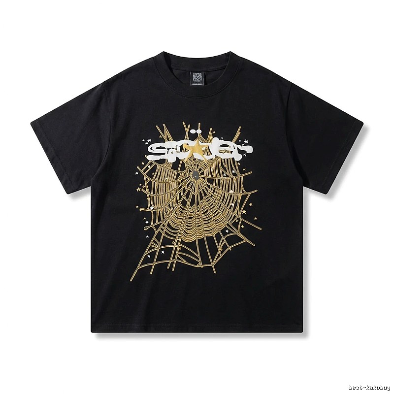 Sp5der Cobweb Print Black T-shirt