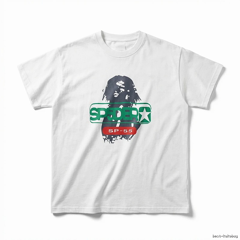 Sp5der Portrait Print Short-sleeved White T-shirt