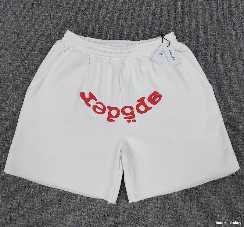 Sp5der Printed Street Style White Shorts