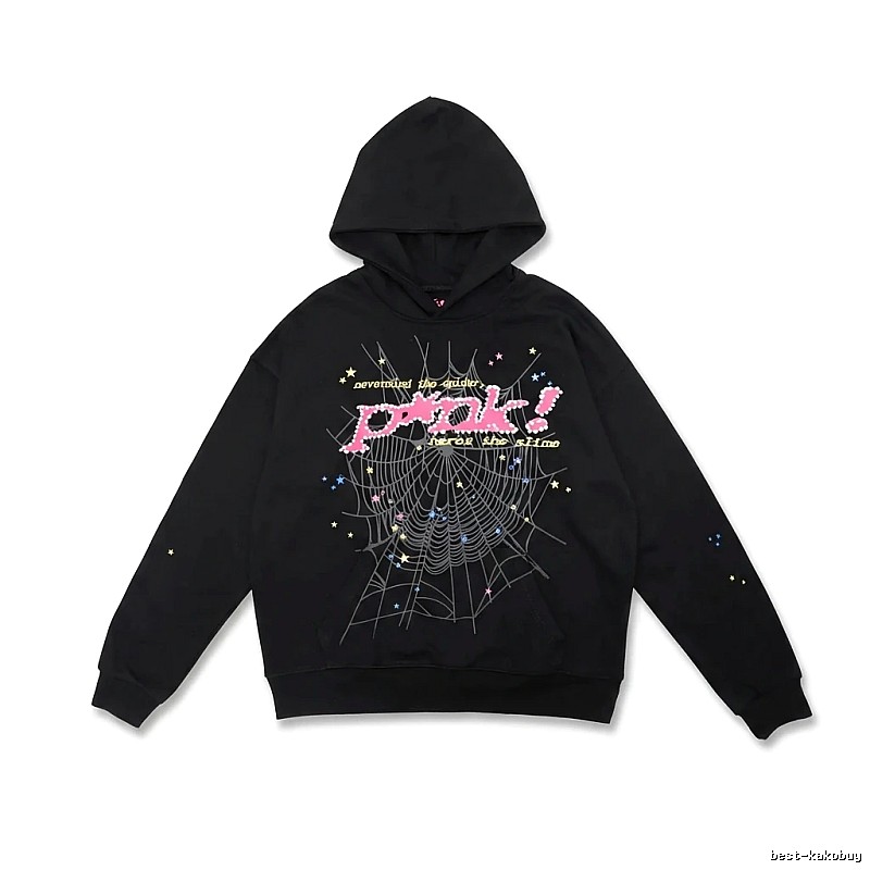 Sp5der Starry Web Style Black Hoodie