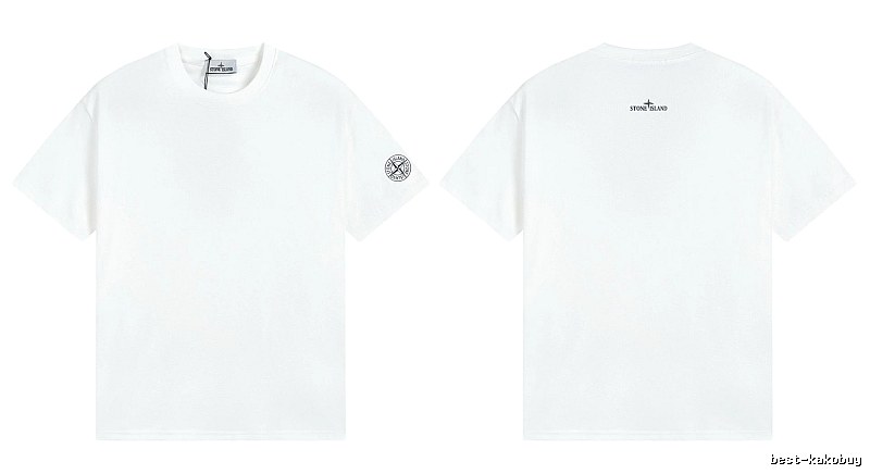 Stone Island Badge Minimalist Style White Short-sleeve T-shirt
