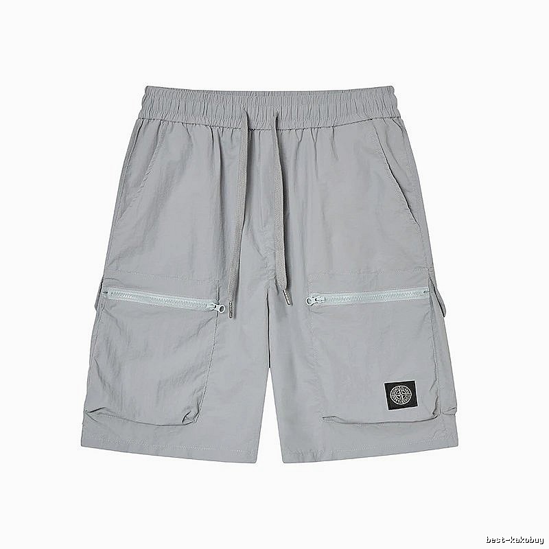 Stone Island Badge Street Style Light Grey Cargo Shorts