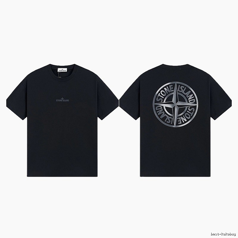 Stone Island Compass Collection Street Style Black T-Shirt