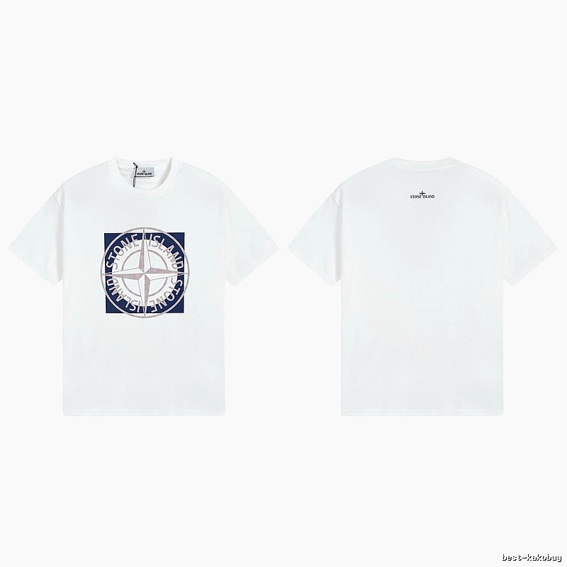 Stone Island Compass Collection Street Style White T-Shirt