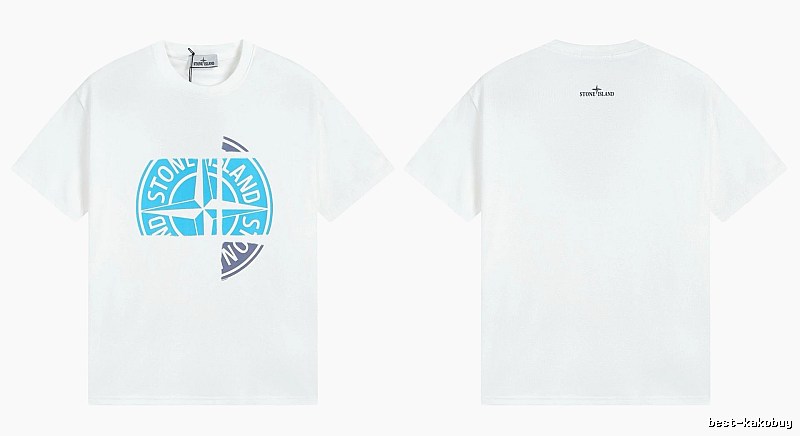 Stone Island Compass Print Cool Trendy Style White T-Shirt