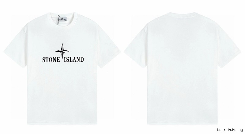 Stone Island Printed Street Style White T-Shirt