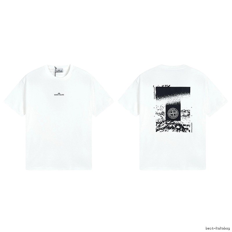 Stone Island Spring Summer Printed Street Style White T-Shirt