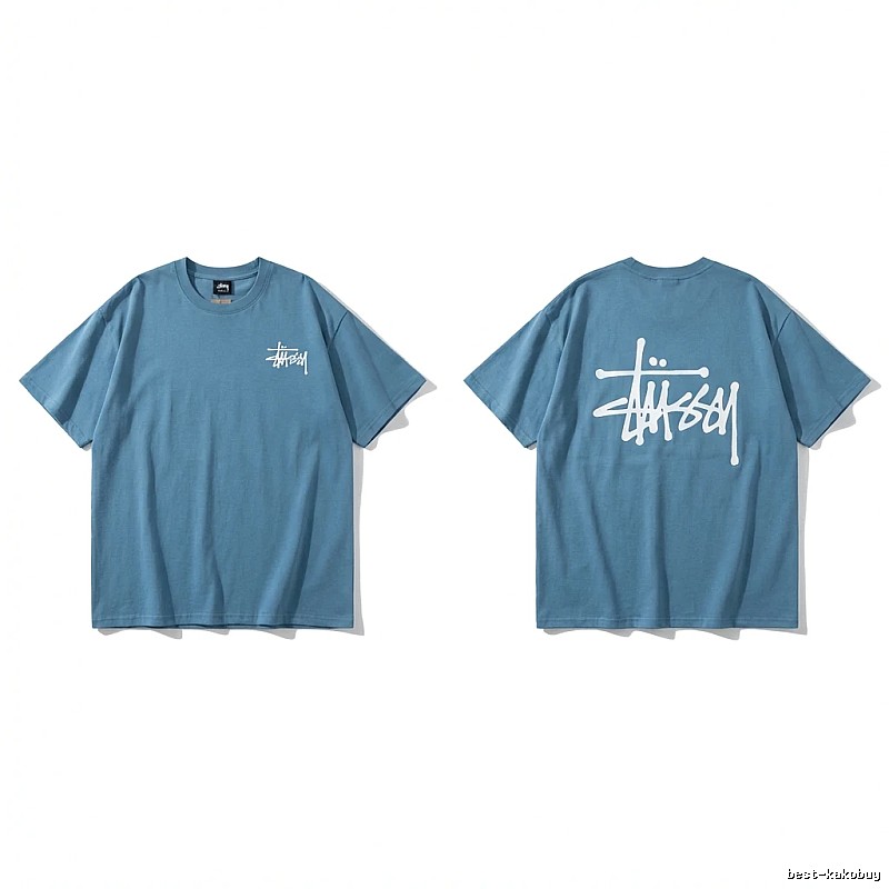 Stussy basic simple style blue T-shirt