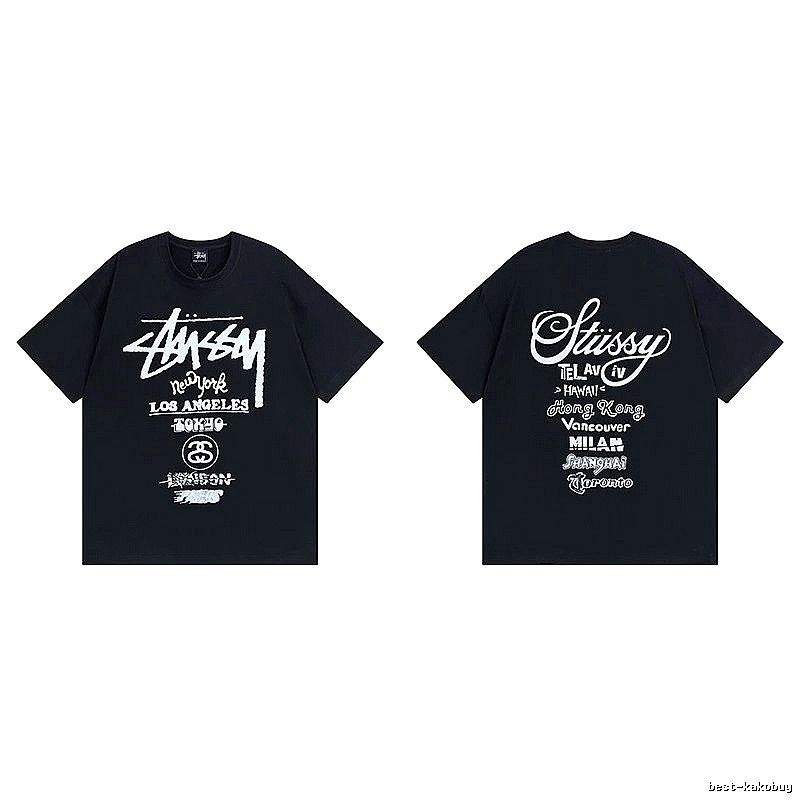 Stussy Black Spider Graphic T-Shirt Bold Graphic Logo