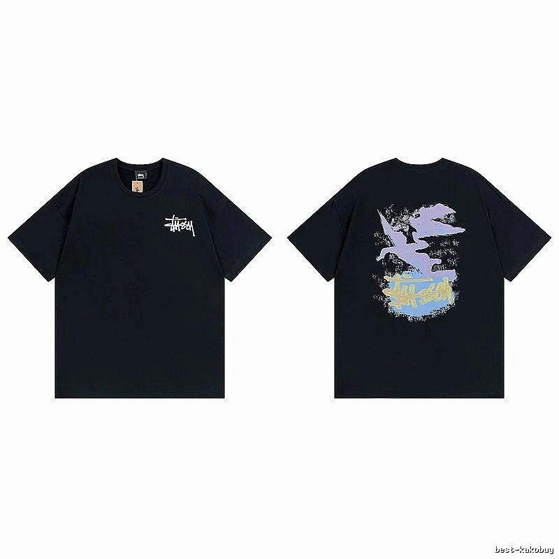 Stussy Black Spider Graphic T-Shirt Training Look Logo