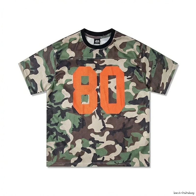 Stussy camouflage-style short-sleeve with the number 80