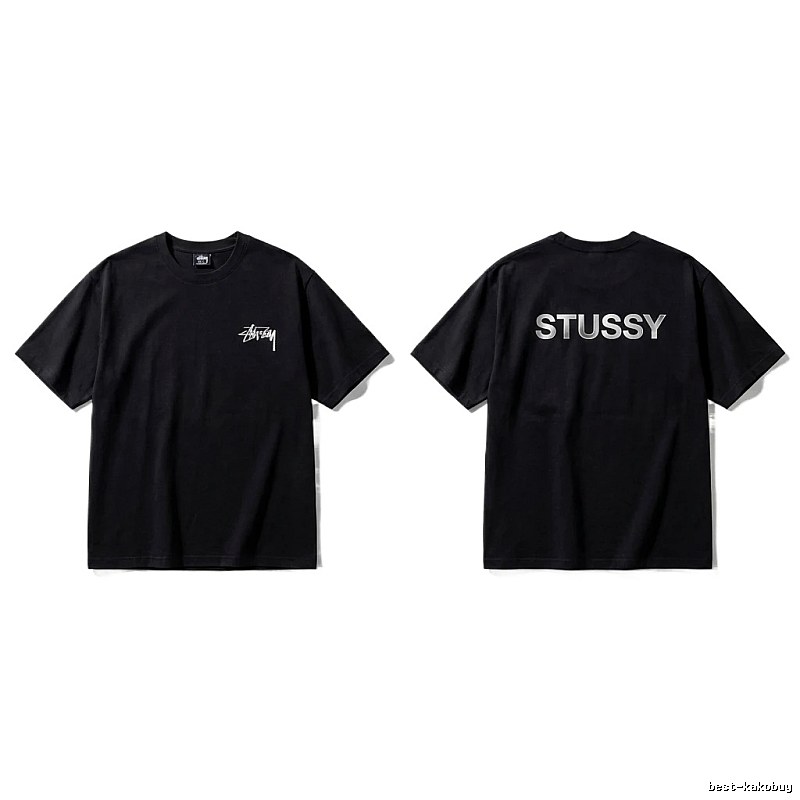 Stussy classic black trendy T-shirt