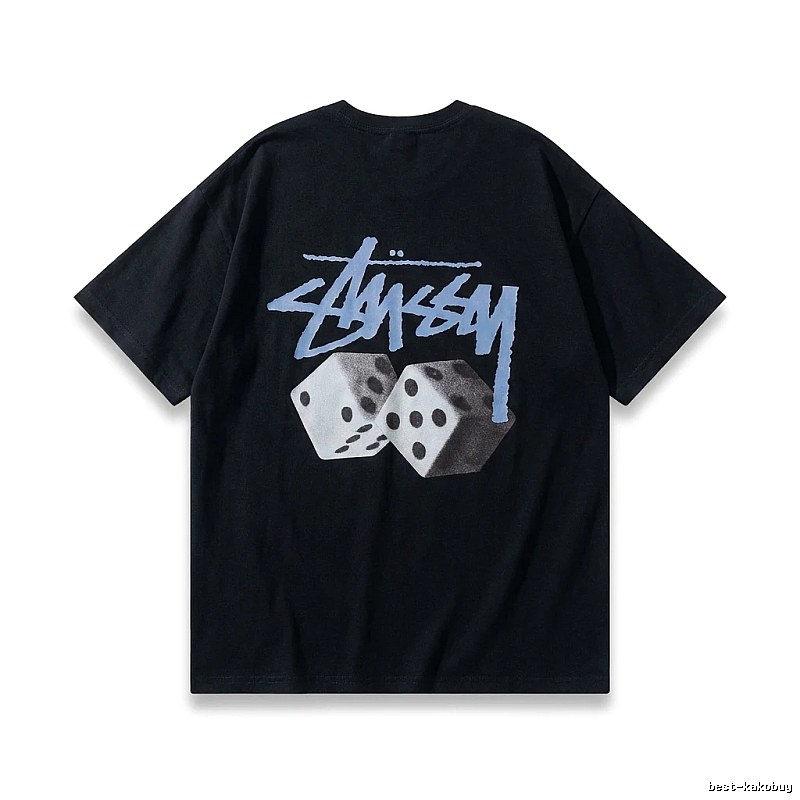 Stussy Dice Trendy Brand Black T-shirt