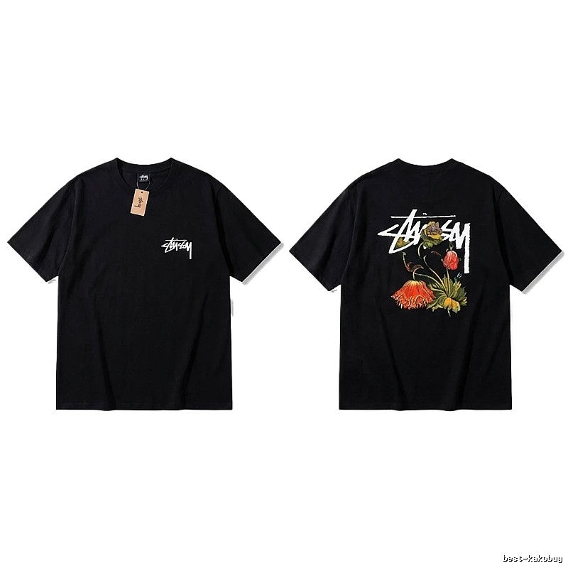 Stussy Floral Style Black T-shirt