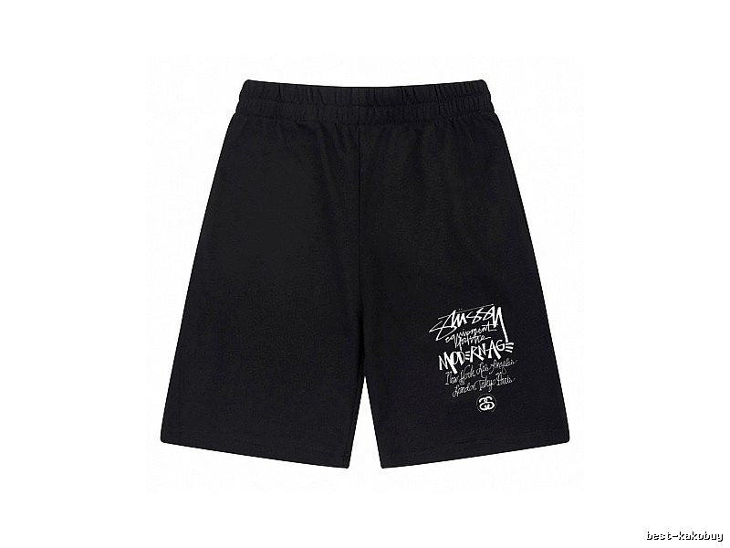 Stussy graffiti-style black shorts