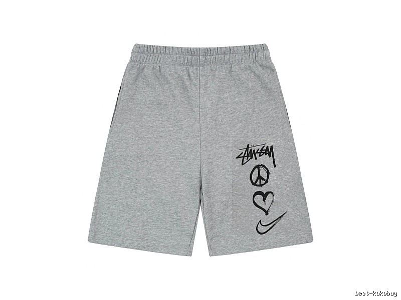 Stussy graffiti-style gray shorts