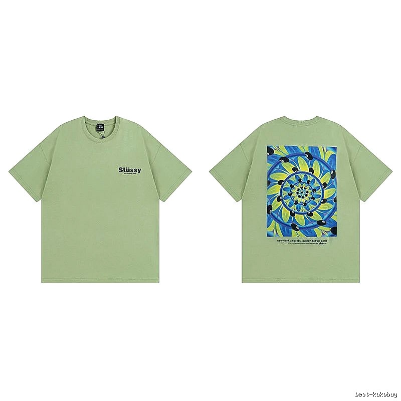 Stussy Green Spider Graphic T-Shirt Outdoor Days Logo