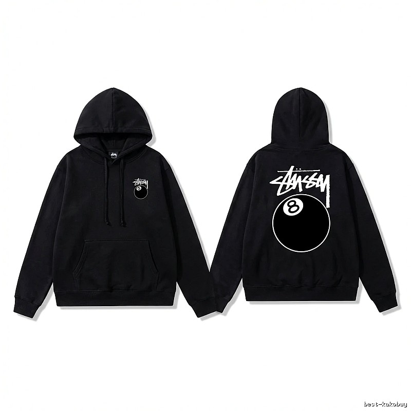 Stussy No. 8 Ball Cool Style Black Hoodie