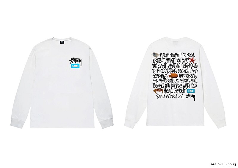 Stussy Ocean Style White Long-sleeve Shirt