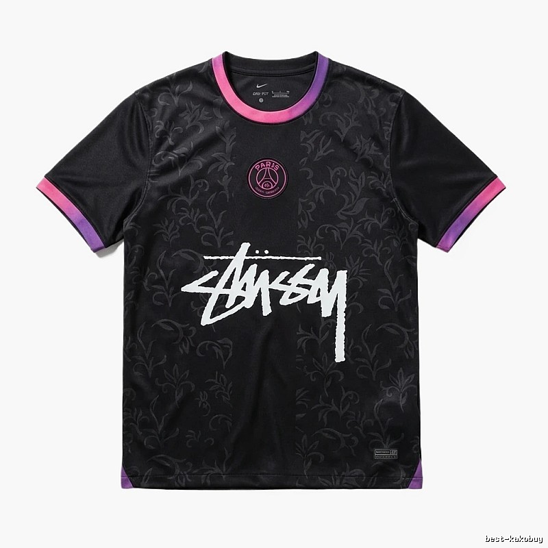 Stussy Paris Co-branded Style Black T-shirt
