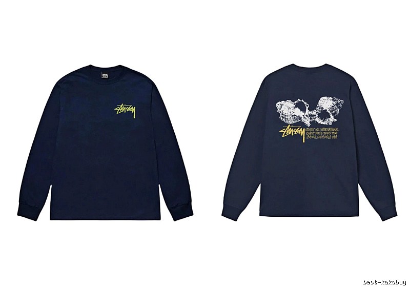 Stussy Skull Print Dark Style Long-sleeve
