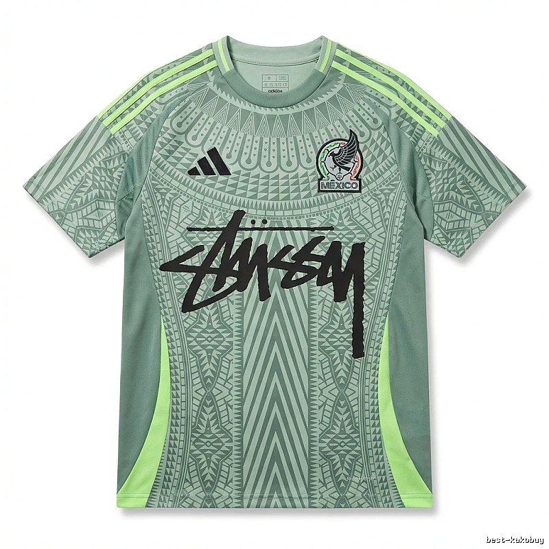 Stussy sporty gray-green short-sleeve