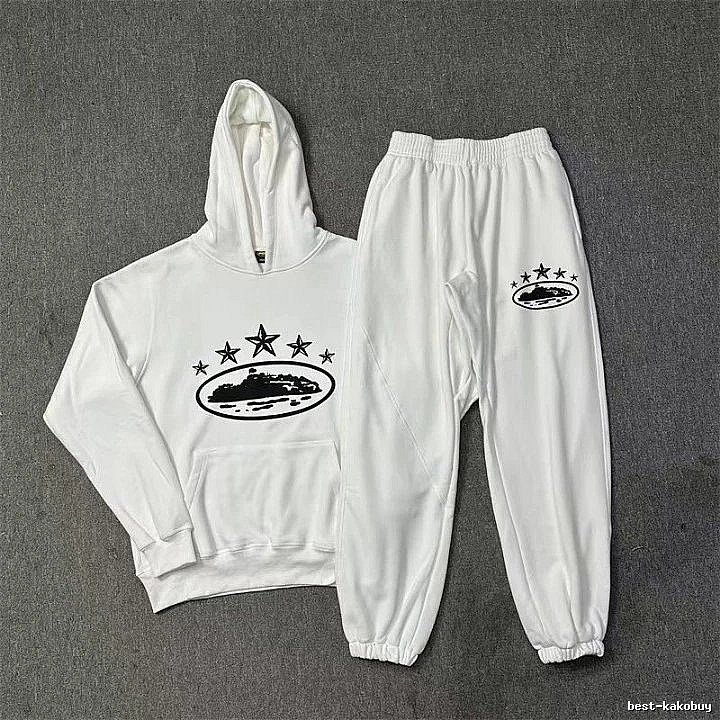 Stussy Star-Detail Set Premium-Style Finish White Tracksuit Set Warm Weather Logo