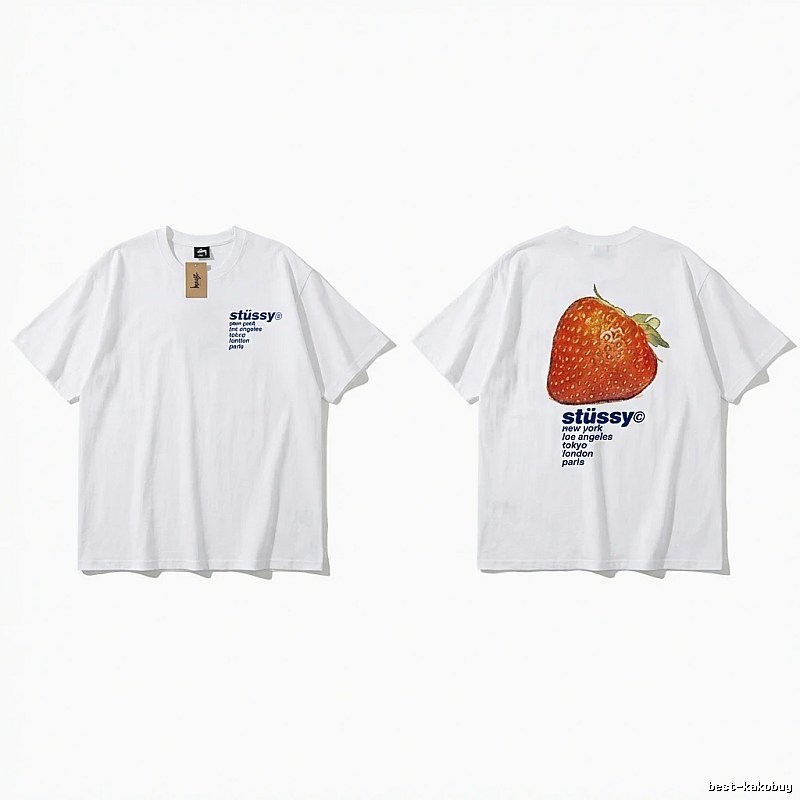 Stussy Strawberry Print White T-shirt