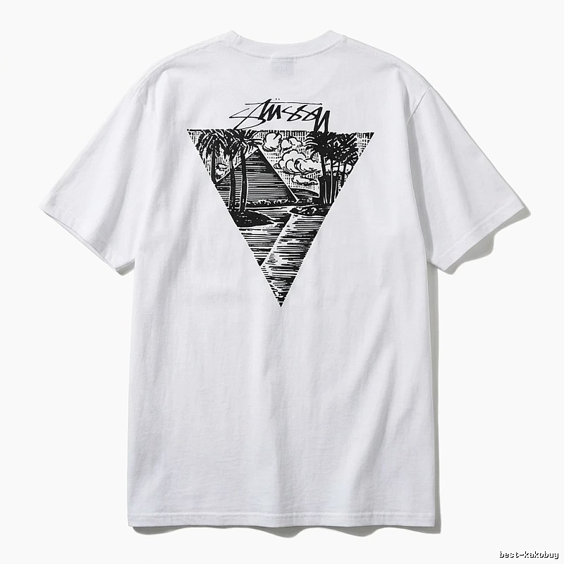 Stussy triangle print white T-shirt