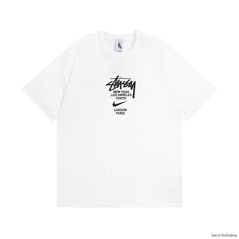 Stussy White Spider Graphic T-Shirt Airport Outfit Logo