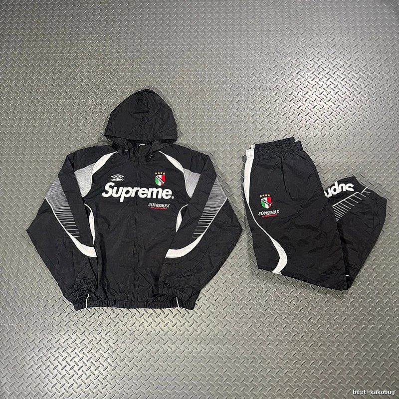 Supreme Black Color-Block Tracksuit Set