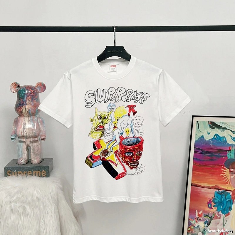 Supreme Graffiti Street Style White T-Shirt