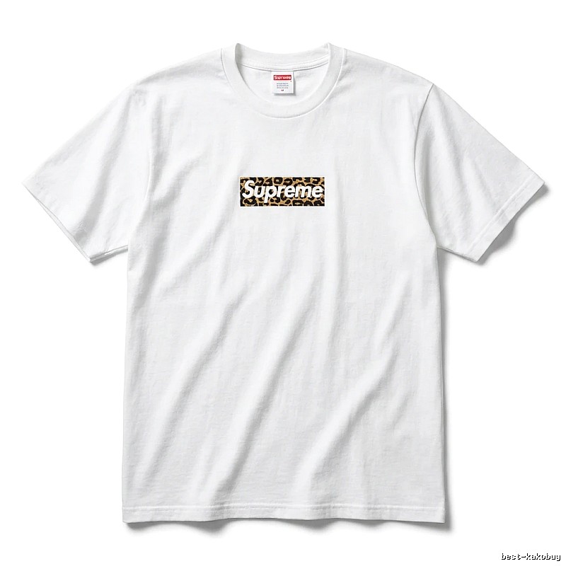 Supreme leopard - print style white T - shirt