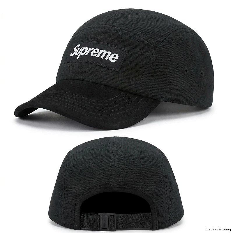 Supreme minimalist style black baseball cap
