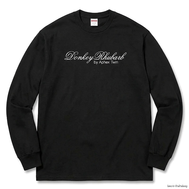 Supreme Print Retro Style Black Long-sleeve Shirt
