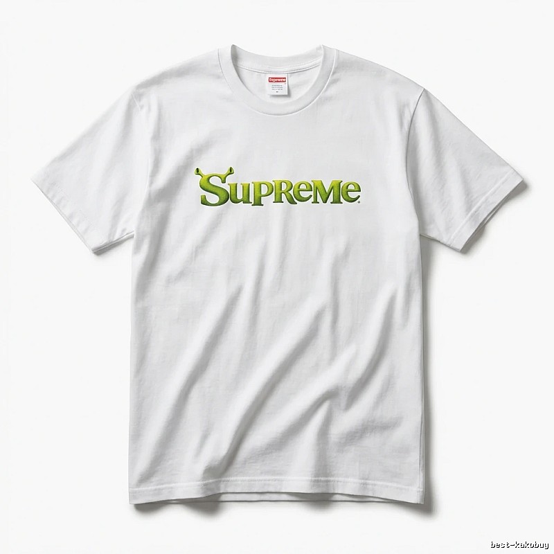 Supreme-printed trendy and cool white T-shirt