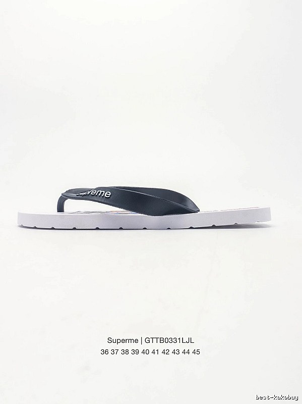 Supreme Street Fashion Black and White Flip-Flops